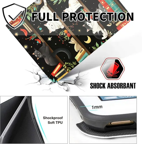Vista 159 de Funda para tablet Fire 7 (12ª generación, versión 2022), delgada, a prueba de golpes, delgada, de piel sintética, con función de apagado/encendido