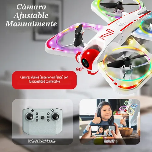 Vista 3 de A ALPHA Drone para niños con cámara 720P, juguete Quadcopter con luces LED