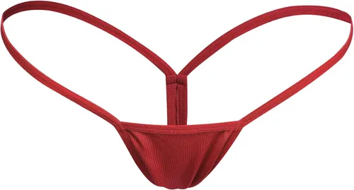 Vista 4 de Justgoo Tanga sexy para mujer, tanga con micro espalda, ropa interior de tiro bajo con espalda en T