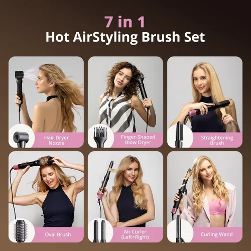 Vista 2 de Air Styler, secador de pelo de secado rápido y herramienta de peinado para rizar, moldeador de aire caliente sin daños por calor, envoltura de aire