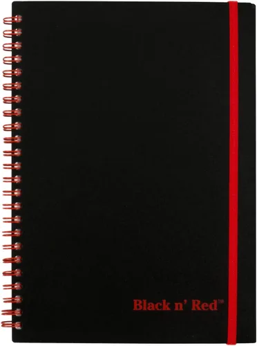 Vista 10 de Black n' Red cuaderno, diario de negocios, 11-3/4" x 8-1/4", 70 hojas, rayado, papel Optik, aplicación Scribzee, cubierta de polímero flexible