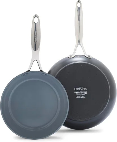 Vista 12 de GreenPan Valencia Pro 2 Piece (8" & 10") Ceramic Nonstick Skillet Set Gris