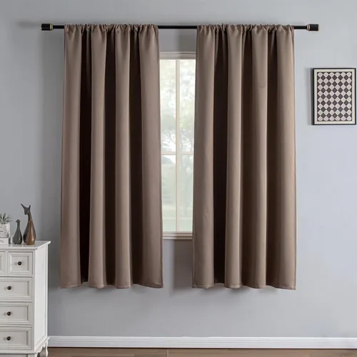 Vista 12 de IGEMAEVE - Juego de 2 paneles de cortinas opacas negras de 72 pulgadas, cortinas oscuras para dormitorio de 72 pulgadas de largo, cortinas oscuras