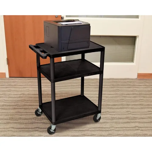 Vista 4 de LUXOR LE34-B Carrito AV de 34 "H - Tres estantes