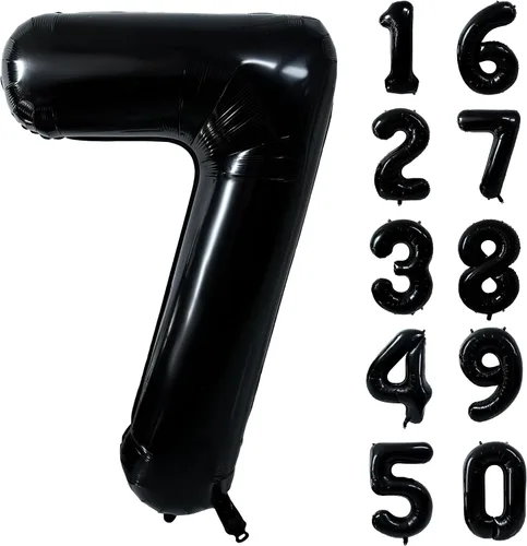 Vista 146 de Globos gigantes de helio de aluminio de 40 pulgadas, color negro, globos digitales grandes del número 0 para decoración de fiesta de cumpleaños