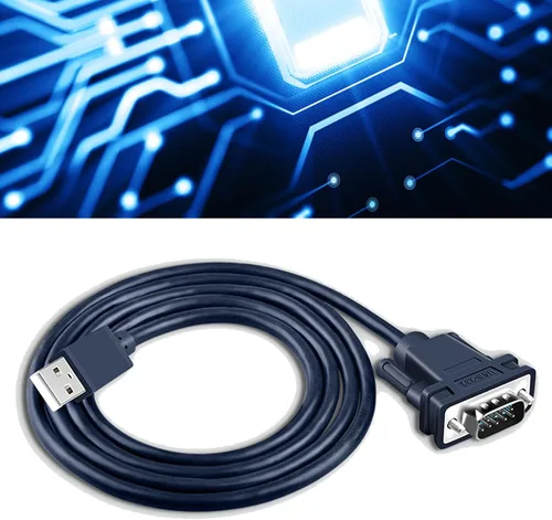 Vista 5 de USB to RS232 Adapter, 6.56 ft, Tinned Copper, PVC, USB 2.0 to DB9 Serial Port Converter Cable for PC, Printer, and Serial Devices
