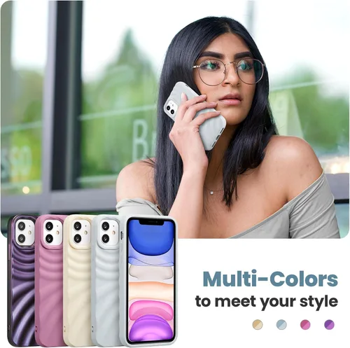 Vista 7 de ZCDAYE Funda diseñada para iPhone 11, bonita funda para teléfono con patrón de desgarrador de agua, tacto sedoso, brillante, elegante, para mujeres