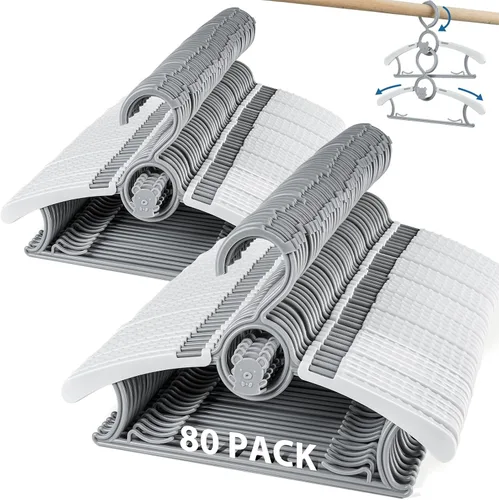Vista 20 de Perchas ajustables para bebé, extensibles y apilables, perchas de plástico antideslizante de 11 a 14 pulgadas, perchas para niños pequeños