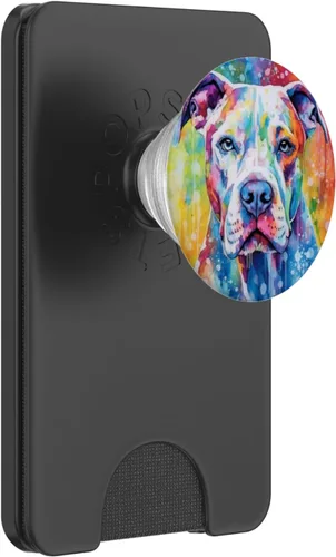 Vista 8 de Cute Dog Lover Alcohol Ink Art Dogo Argentino PopSockets Adhesive PopGrip