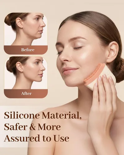 Vista 7 de Silicone Lymphatic Contour Face Brush, Face Brush for Lymphatic Drainage Almond