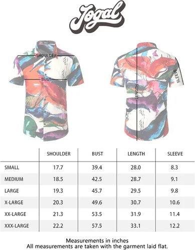 Vista 6 de JOGAL - Camisa hawaiana de manga corta con botones para hombre