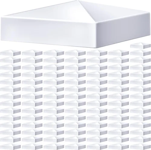 Vista 10 de Taiyin 1 pieza pirámide de vinilo blanco PVC tapas superiores, valla y cubierta para postes de valla de vinilo (4 x 4 pulgadas)