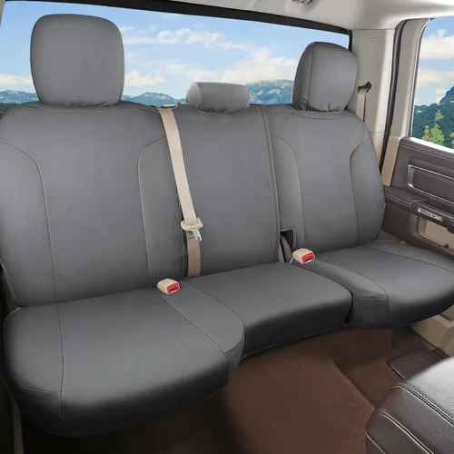 Vista 10 de Coverado Chevy Silverado - Juego completo de fundas de asiento de lona impermeables, apto para Silverado GMC Sierra 2007-2013 y 2019-2025 1500 Negro