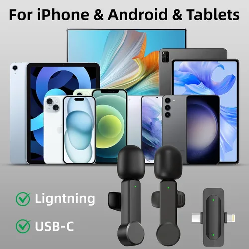 Vista 7 de Micrófono inalámbrico para creadores de contenido, micrófonos USB-C