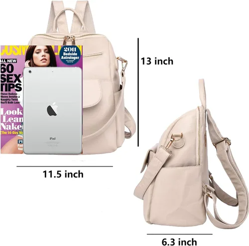 Vista 4 de ASDSSRY Mochila de Moda para Mujer Bolso Impermeable Mochilas Escolares Viajes Compras Mochila Convertible Bolsa de Hombro para Damas