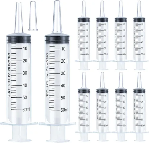 Vista 16 de Jeringa de 1 ml para líquido, oral, laboratorios científicos, medición, dispensación, con tapa - Paquete de 3 jeringas de 1 ml