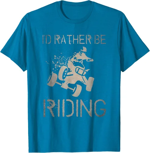 Vista 10 de Camiseta gráfica I'd Rather Be Riding ATV Quad Racing Rider de 4 ruedas, Negro