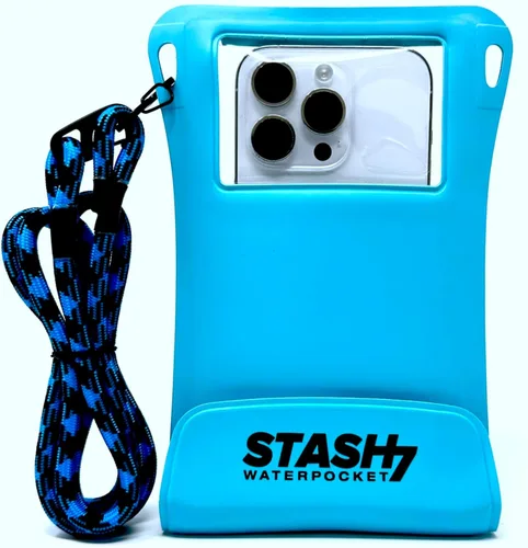 Vista 10 de Stash7 Funda impermeable para teléfono con cordón largo IPX8 Adventure Grade Bolsa seca para teléfono celular, compatible con iPhone 15 Pro Max