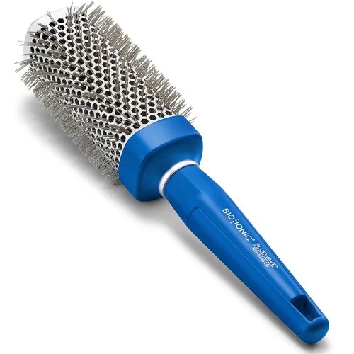 Vista 8 de Bio Ionic BlueWave Round Brush, NanoIonic Conditioning Hair Brush with Crimped Bristles for Tension, Soft-Touch Easy Grip Handle - Professional
