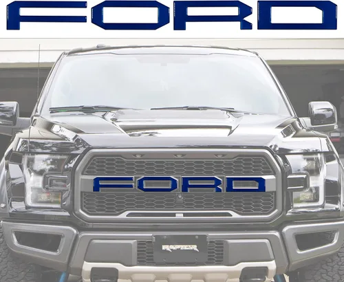 Vista 7 de Superposiciones de letras de rejilla frontal, compatibles con Raptor 2015-2020