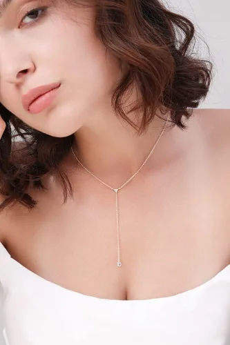 Vista 26 de Metzakka Collar de plata de ley hecho a mano, collar de cadena en Y con diamantes de imitación para mujer