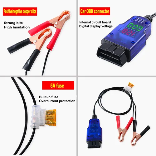 Vista 3 de OBD2 - Conector de protección de ahorro de memoria para coche, batería automotriz, ECU, protector de apagado y apagado del vehículo, herramienta