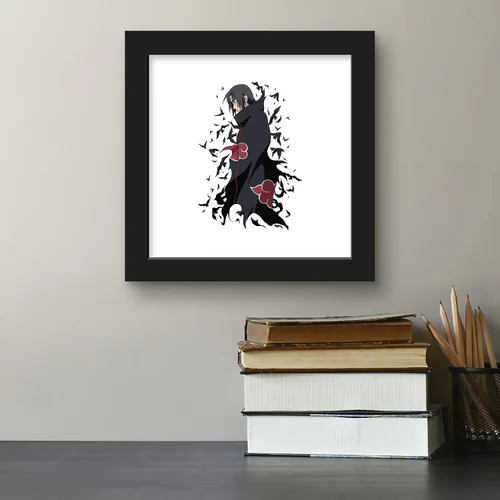 Vista 5 de Gallery Pops Naruto Shippuden - Arte de pared Itachi Uchiha, versión enmarcada negra, 12 x 12 pulgadas