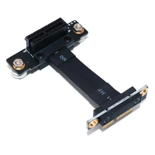 Vista 4 de HLT Alta calidad PCI-e PCI Express 36PIN 1X cable de extensión (dirección vertical dual de 90 grados) con pie magnético