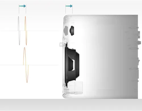 Vista 3 de Los altavoces de la serie DM ofrecen un sonido de graves equilibrado y contundente y pueden generar potencia adicional gracias al nuevo amplificador