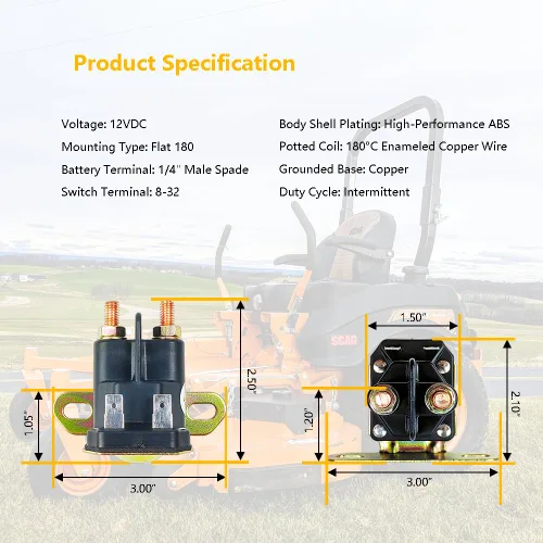 Vista 5 de Relé solenoide de arranque de 12 V con 4 terminales Apto para Cub Cadet John Deere MTD Trombetta, tractor de giro de césped de jardín OEM #