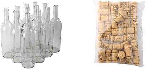Vista 10 de FastRack Botellas de vino con 100 corchos de vino prémium