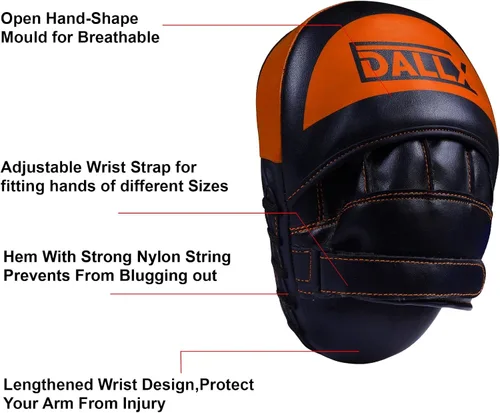 Vista 8 de DALLX Guantes deportivos con gancho y Jab curvados para entrenamiento de artes marciales, karate, kickboxing, muay thai, con correas ajustables
