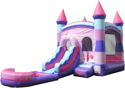 Vista 9 de Pogo Bounce House Tobogán acuático inflable y piscina, rosa Rosa Deluxe