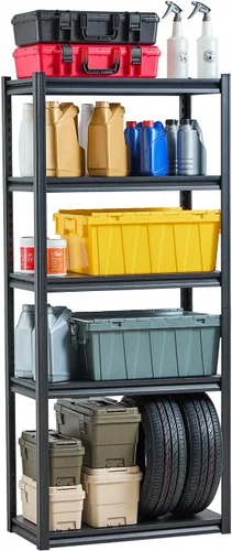 Vista 29 de VEVOR Storage Shelves, 5-Tier Adjustable, 2000 lbs Capacity, Heavy Duty Garage Storage Shelving Unit, Metal Utility Rack Shelf, for Kitchen Pantry