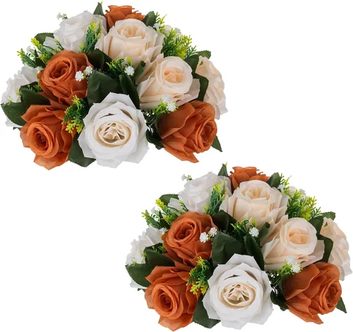 Vista 21 de NUPTIO Rosas Artificiales Negras Flores: Ramo de Flores Falsas Decoraciones de Halloween - 15 Cabezas Centros de Mesa de Rosas Artificiales con Base