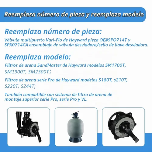 Vista 3 de SP0714T Junta tórica de válvula compatible con válvula Hayward Vari-flo XL