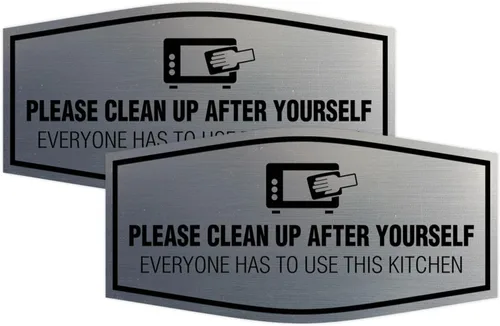 Vista 34 de Signs ByLITA Fancy Please Clean Up After Yourself Everyone Has To Use This Kitchen Sign (Negro) - Pequeño