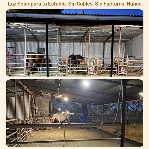 Vista 2 de Luces colgantes solares para interiores y exteriores, IP65 día/noche para cobertizo