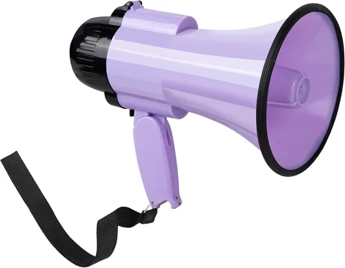 Vista 10 de Altavoz Megáfono Portátil de 30 Vatios con Voz, Sirena/Alarma y Grabación de 240S con Control de Volumen y Correa Verde azulado.