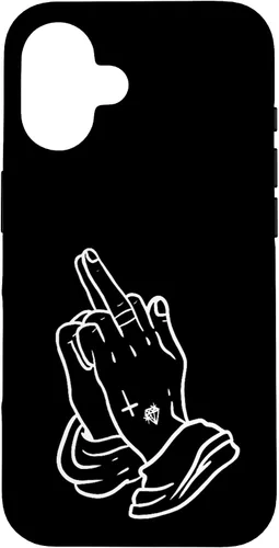 Vista 32 de Praying Hands Show Middle Finger Men's T-Shirt Women Case for iPhone 17