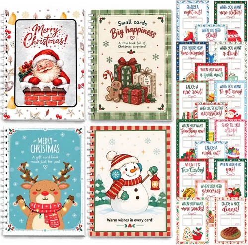 Vista 12 de Libro de tarjetas de Navidad de regalo para adultos, regalo vintage de Papá Papá Noel de Navidad