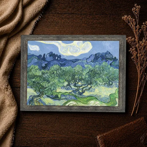 Vista 7 de Vincent Van Gogh - Impresión artística enmarcada de olivos para decoración del hogar, 11 x 14, 2438 Barnwood
