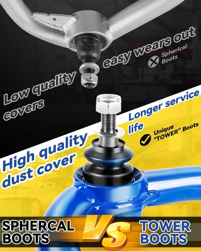 Vista 2 de FLYCLE Brazos de control superiores delanteros para 2004-2024 F150 2WD 4WD con rótula extra, elevación de 2-4 pulgadas, 2 piezas de suspensión