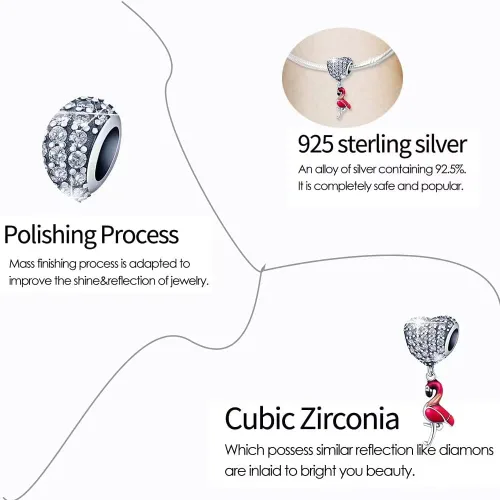 Vista 3 de Abalorios de plata de ley 925 para pulseras Pandora, regalos de joyería para mujer y niña.