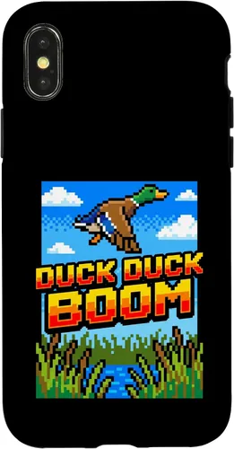 Vista 5 de Funny Duck Hunting Pixel Art Retro Gamer 8-Bit Arcade Boom Caso para iPhone 16