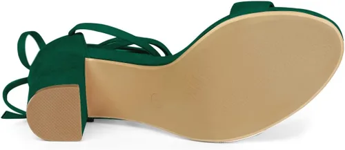 Vista 6 de Allegra K - Sandalias de tacón alto con cordones para mujer