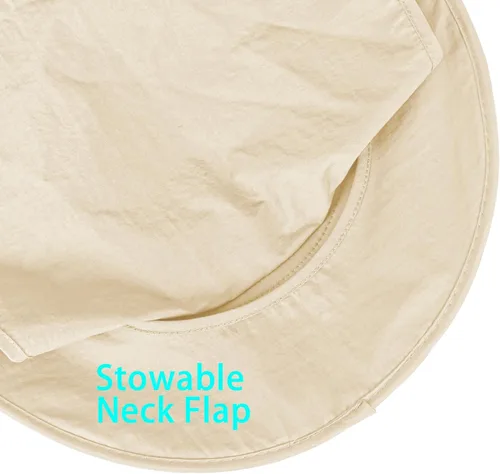 Vista 5 de ZOORON Sombreros de sol para hombres y mujeres con solapa para el cuello Beige