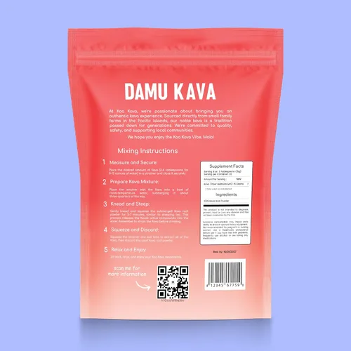 Vista 7 de Koa Kava Polvo de Damu Kava – Raíz noble de Damu Fiji premium, relajación fuerte y embriagadora (1 libra (15.87 oz))