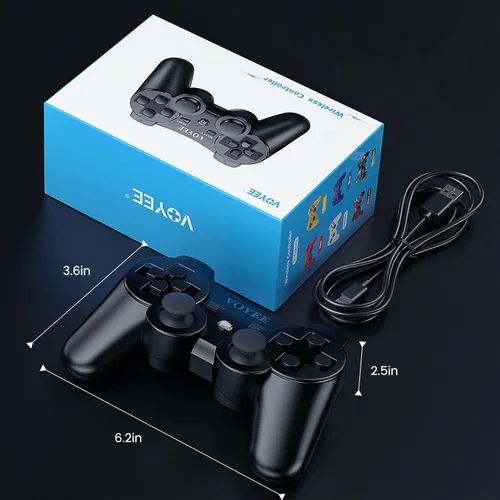 Vista 7 de VOYEE Wireless Controller Compatible with Playstation 3, PS-3 Controller with Upgraded JoystickRechargerable BatteryMotion ControlDouble Shock