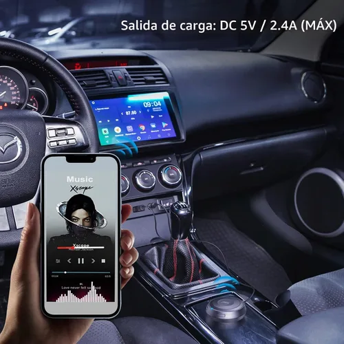 Vista 6 de Smof Adaptador auxiliar del coche de Bluetooth, receptor de audio BT5.2